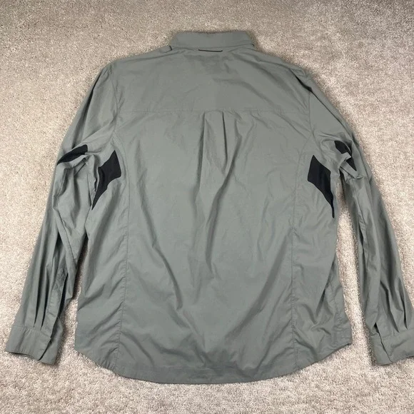 REI Co-op Men's XL Gray Sahara Stretch Hiking Fishing Shirt Zip Pocket Quick Dry - Picture 3 of 7